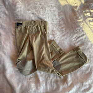 Irideon Girl's Horseback Riding Stretch Pant Knee Patches Beige/khaki Size Small